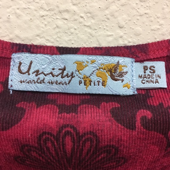 UNITY WORLD WEAR Small PS Blouse NWOT Never Worn - Picture 8 of 8